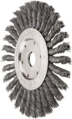 Value Collection - 7" OD, 7/8" Arbor Hole, Knotted Steel Wheel Brush - 1/2" Face Width, 1-11/16" Trim Length, 0.012" Filament Diam, 9,000 RPM - Makers Industrial Supply