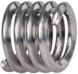 Heli-Coil - #6-32 UNC, 0.207" OAL, Free Running Helical Insert - 4-3/4 Free Coils, Tangless, 304 Stainless Steel, Bright Finish, 1-1/2D Insert Length - Exact Industrial Supply