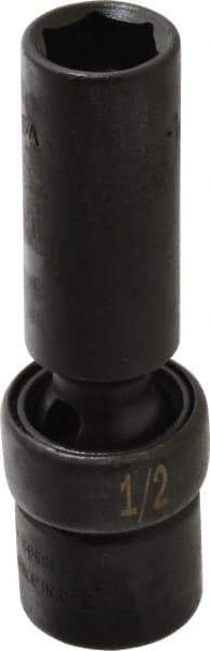 SK - 3/8" Drive 1/2" Deep Universal Impact Socket - 6 Points, 3-9/64" OAL - Makers Industrial Supply