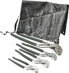 Value Collection - 4 Piece Tongue & Groove Plier Set - Comes in Plastic Pouch - Makers Industrial Supply