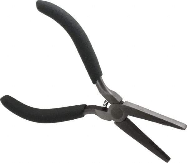 Value Collection - 5" OAL, 1" Jaw Length x 5/8" Jaw Width, Long Nose Mini Pliers - Standard Jaw, Flat Nose Head, Plastic Dipped Handles - Makers Industrial Supply