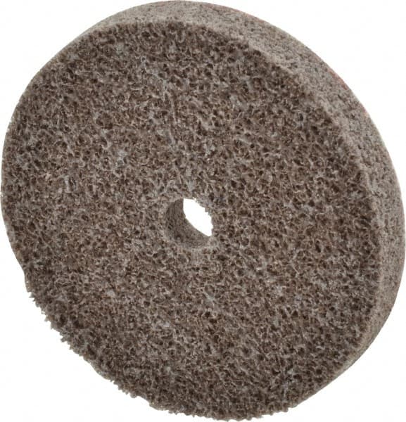 3M - 2" Diam, 1/4" Face Width, 1/4" Center Hole, Fine Grade, Aluminum Oxide Deburring Wheel - Unitized, Medium Density 5 Grade, 22,100 RPM - Makers Industrial Supply