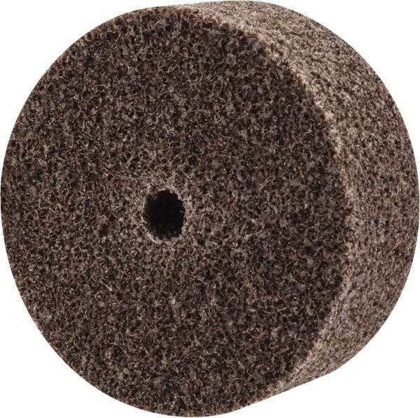 3M - 2" Diam, 3/4" Face Width, 1/4" Center Hole, Medium Grade, Aluminum Oxide Deburring Wheel - Unitized, Hard Density 7 Grade, 22,100 RPM - Makers Industrial Supply