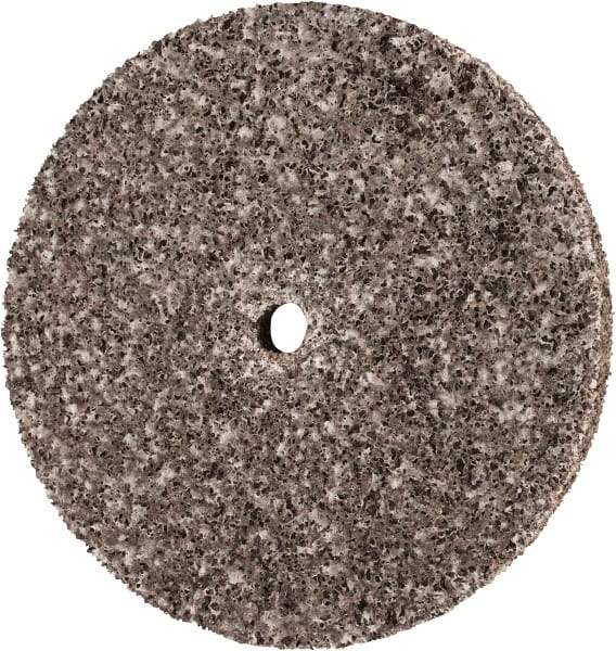 3M - 3" Diam, 1/4" Face Width, 1/4" Center Hole, Coarse Grade, Aluminum Oxide Deburring Wheel - Unitized, Hard Density 7 Grade, 18,100 RPM - Makers Industrial Supply