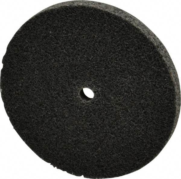 3M - 3" Diam, 1/4" Face Width, 1/4" Center Hole, Medium Grade, Silicon Carbide Deburring Wheel - Unitized, Hard Density 7 Grade, 18,100 RPM - Makers Industrial Supply