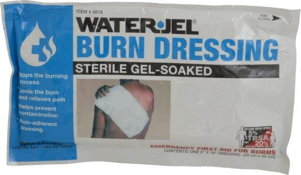 North - 18" Long x 8" Wide, General Purpose Gel Soaked Burn Dressing - White, Nonwoven Bandage - Makers Industrial Supply