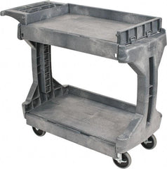 Akro-Mils - 400 Lb Capacity, 19" Wide x 41-1/2" Long x 34-3/4" High Standard Utility Cart - 2 Shelf, Plastic, 2 Rigid/2 Swivel Casters - Makers Industrial Supply