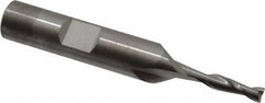 RobbJack - 9/64", 1/2" LOC, 3/8" Shank Diam, 2-1/2" OAL, 2 Flute, Solid Carbide Square End Mill - Single End, Uncoated, Spiral Flute, 30° Helix, Centercutting, Right Hand Cut, Right Hand Flute, Series T12-203 - Makers Industrial Supply