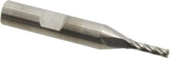 RobbJack - 1/8", 1/2" LOC, 3/8" Shank Diam, 2-1/2" OAL, 4 Flute, Solid Carbide Square End Mill - Single End, Uncoated, Spiral Flute, 30° Helix, Centercutting, Right Hand Cut, Right Hand Flute, Series T12-405 - Makers Industrial Supply