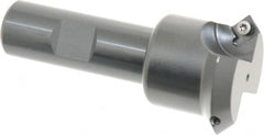 Kennametal - 45° Lead Angle, 1.66" Max Cut Diam, 1.2" Min Cut Diam, 4.96mm Max Depth of Cut, Indexable Chamfer and Angle End Mill - 2 Inserts, SDEB 26152 Insert Style, 3-1/4" Overall Length, Straight Shank - Makers Industrial Supply