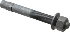 Made in USA - 7/8" Diam, 7/8" Drill, 8" OAL, 2-1/2" Min Embedment Wedge Expansion Concrete Anchor - Grade 5 Steel, Galvanized Finish, Hex Nut Head, Hex Drive, 4" Thread Length - Makers Industrial Supply