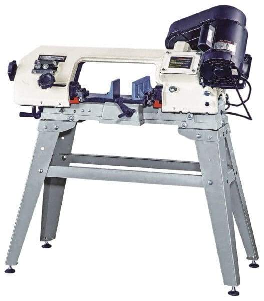 Enco - 5 x 6" Manual Combo Horizontal & Vertical Bandsaw - 1 Phase, 45° Vise Angle of Rotation, 0.33 hp, 110/220 Volts, Step Pulley Drive - Makers Industrial Supply