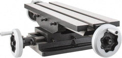 Interstate - 6" Table Width x 19 Table Length, 7-1/2" Cross Travel x 11" Longitudinal Travel, Slide Machining Table - 5" Overall Height, Two 9/16" Longitudinal T Slots, 10-1/2" Base Length x 8" Base Width - Makers Industrial Supply