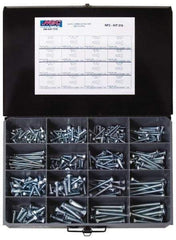 Value Collection - 384 Piece Steel Carriage Bolt - 1/4-20 to 1/2-13 Thread, Zinc Plated - Makers Industrial Supply