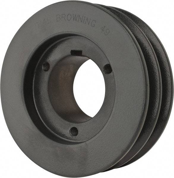 Browning - 2 Groove, 1/2 to 1-3/4 Bore Diam, 4.95" Outside Diam, QD Bushed V Belt Sheave - 4.2 A Diam Belt Pitch - Makers Industrial Supply