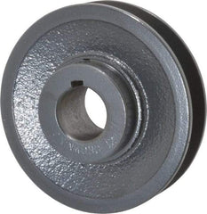 Browning - 1" Bore, 1-5/32 Long, 4" Outside Diam, Finished Bore Single Groove V Belt Sheave - 7/8" Wide, 3.6 Belt Pitch B, 3.2" Pitch Diam of 4L Belt - Makers Industrial Supply