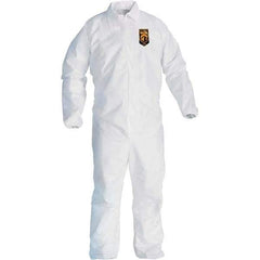 KleenGuard - Size M Film Laminate General Purpose Coveralls - White, Zipper Closure, Elastic Cuffs, Elastic Ankles, Serged Seams - Makers Industrial Supply