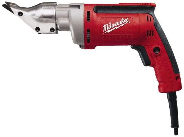 Milwaukee Tool - 2,500 SPM, 120 Volt, Pistol Grip Handle, Handheld Electric Shear - 18 Gauge (Steel) & 20 Gauge (Stainless Steel) Cutting Capacity - Makers Industrial Supply