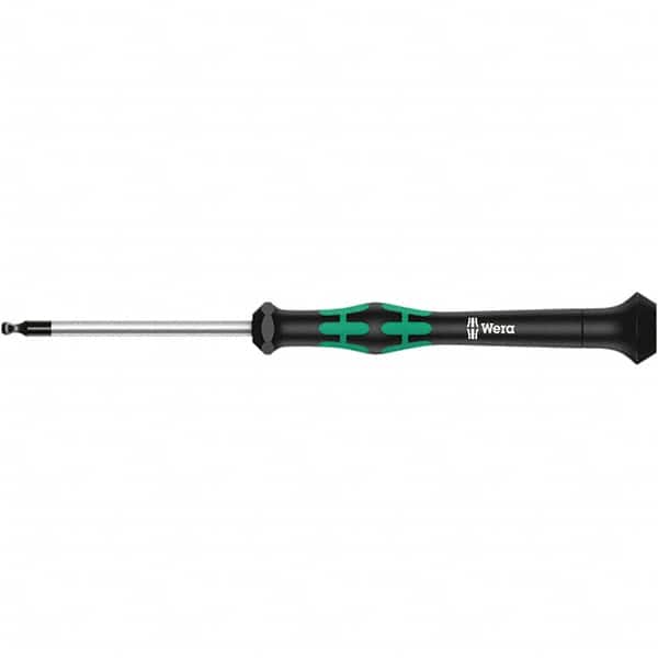 Wera - 2.5mm Hex Ball End Driver - 2-3/8" Bade Length, Multi Handle, 305mm OAL - Makers Industrial Supply