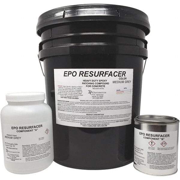 Made in USA - 50 Lb Concrete Repair/Resurfacing - Medium Gray, 25 Sq Ft Coverage, Epoxy Resin - Makers Industrial Supply