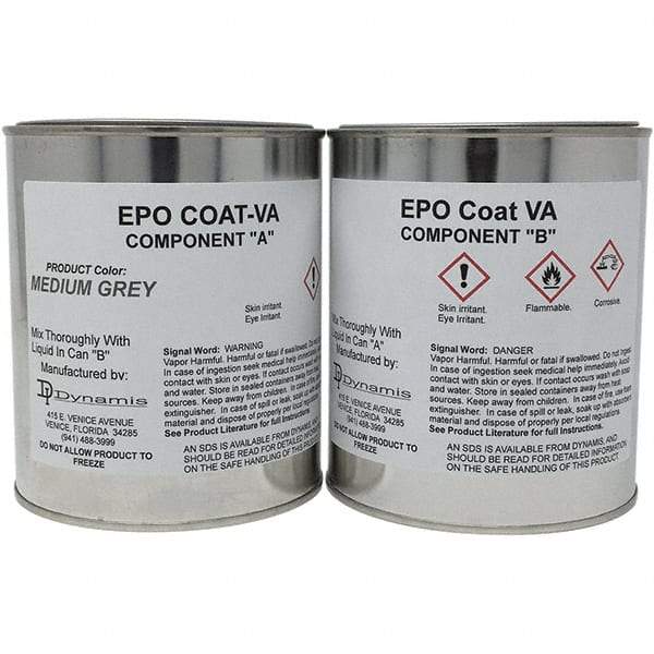 Made in USA - 1/2 Gal Gloss High-Solid Gray Concrete Floor Coating - 150 Sq Ft/Gal Coverage, 87 g/L VOC Content - Makers Industrial Supply