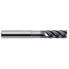 Corner Radius End Mill: 1/2″ Dia, 1-1/4″ LOC, 0.03″ Radius, 3 Flutes, Solid Carbide 4″ OAL, 1/2″ Shank Dia, 38 ° Helix, AlTiN Coated, Corner Radius End, Centercutting, Series 178N