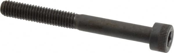 Made in USA - M6x1.00 Metric Coarse Hex Socket Drive, Socket Cap Screw - Grade 12.9 Alloy Steel, Black Oxide Finish, Partially Threaded, 55mm Length Under Head - Makers Industrial Supply