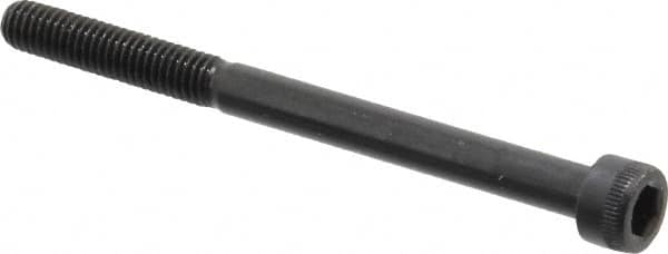 Made in USA - M6x1.00 Metric Coarse Hex Socket Drive, Socket Cap Screw - Grade 12.9 Alloy Steel, Black Oxide Finish, Partially Threaded, 75mm Length Under Head - Makers Industrial Supply