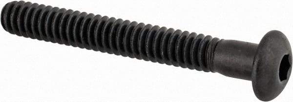 Made in USA - #10-24 UNC Hex Socket Drive, Button Screw - Alloy Steel, Black Oxide Finish, Fully Threaded, 1-1/2" Length Under Head - Makers Industrial Supply