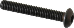 Made in USA - #10-32 UNF Hex Socket Drive, Button Screw - Alloy Steel, Black Oxide Finish, Fully Threaded, 1-1/4" Length Under Head - Makers Industrial Supply