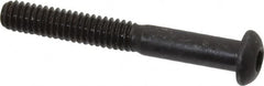 Made in USA - 1/4-20 UNC Hex Socket Drive, Button Screw - Alloy Steel, Black Oxide Finish, Partially Threaded, 2" Length Under Head - Makers Industrial Supply