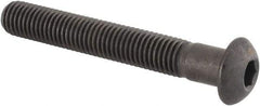 Made in USA - 1/4-28 UNF Hex Socket Drive, Button Screw - Alloy Steel, Black Oxide Finish, Fully Threaded, 1-3/4" Length Under Head - Makers Industrial Supply