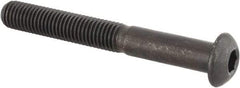 Made in USA - 1/4-28 UNF Hex Socket Drive, Button Screw - Alloy Steel, Black Oxide Finish, Fully Threaded, 2" Length Under Head - Makers Industrial Supply