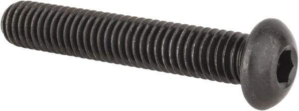 Made in USA - 3/8-16 UNC Hex Socket Drive, Button Screw - Alloy Steel, Black Oxide Finish, Fully Threaded, 2-1/4" Length Under Head - Makers Industrial Supply