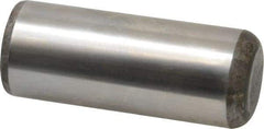 Made in USA - 1" Diam x 2-1/2" Pin Length Grade 8 Alloy Steel Standard Dowel Pin - Bright Finish, C 47-58 & C 60 (Surface) Hardness, 117,800 Lb (Single Shear), 235,600 Lb (Double Shear) Breaking Strength, 1 Beveled & 1 Rounded End - Makers Industrial Supply