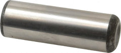 Made in USA - 1" Diam x 3" Pin Length Grade 8 Alloy Steel Standard Dowel Pin - Bright Finish, C 47-58 & C 60 (Surface) Hardness, 117,800 Lb (Single Shear), 235,600 Lb (Double Shear) Breaking Strength, 1 Beveled & 1 Rounded End - Makers Industrial Supply