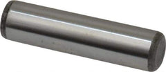 Made in USA - 7/16" Diam x 1-3/4" Pin Length Grade 8 Alloy Steel Standard Dowel Pin - Bright Finish, C 47-58 & C 60 (Surface) Hardness, 22,550 Lb (Single Shear), 45,100 Lb (Double Shear) Breaking Strength, 1 Beveled & 1 Rounded End - Makers Industrial Supply