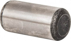 Made in USA - 1/2" Diam x 1" Pin Length Grade 8 Alloy Steel Standard Dowel Pin - Bright Finish, C 47-58 & C 60 (Surface) Hardness, 29,450 Lb (Single Shear), 58,900 Lb (Double Shear) Breaking Strength, 1 Beveled & 1 Rounded End - Makers Industrial Supply