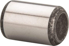 Made in USA - 1/2" Diam x 3/4" Pin Length Grade 8 Alloy Steel Standard Dowel Pin - Bright Finish, C 47-58 & C 60 (Surface) Hardness, 29,450 Lb (Single Shear), 58,900 Lb (Double Shear) Breaking Strength, 1 Beveled & 1 Rounded End - Makers Industrial Supply