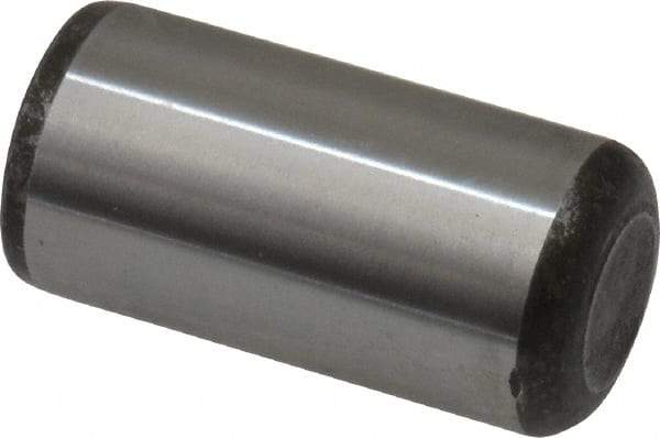 Made in USA - 5/8" Diam x 1-1/4" Pin Length Grade 8 Alloy Steel Standard Dowel Pin - Bright Finish, C 47-58 & C 60 (Surface) Hardness, 46,000 Lb (Single Shear), 92,000 Lb (Double Shear) Breaking Strength, 1 Beveled & 1 Rounded End - Makers Industrial Supply