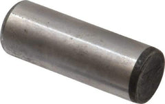 Made in USA - 5/8" Diam x 1-3/4" Pin Length Grade 8 Alloy Steel Standard Dowel Pin - Bright Finish, C 47-58 & C 60 (Surface) Hardness, 46,000 Lb (Single Shear), 92,000 Lb (Double Shear) Breaking Strength, 1 Beveled & 1 Rounded End - Makers Industrial Supply