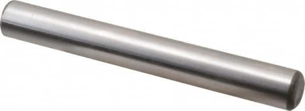 Made in USA - 5/8" Diam x 5" Pin Length Grade 8 Alloy Steel Standard Dowel Pin - Bright Finish, C 47-58 & C 60 (Surface) Hardness, 46,000 Lb (Single Shear), 92,000 Lb (Double Shear) Breaking Strength, 1 Beveled & 1 Rounded End - Makers Industrial Supply