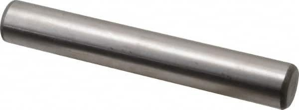 Made in USA - 3/4" Diam x 5" Pin Length Grade 8 Alloy Steel Standard Dowel Pin - Bright Finish, C 47-58 & C 60 (Surface) Hardness, 132,400 Lb (Double Shear), 66,200 Lb (Single Shear) Breaking Strength, 1 Beveled & 1 Rounded End - Makers Industrial Supply