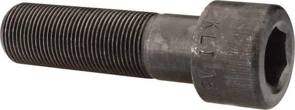 Made in USA - 1-14 UNF Hex Socket Drive, Socket Cap Screw - Alloy Steel, Black Oxide Finish, Partially Threaded, 3-1/2" Length Under Head - Makers Industrial Supply