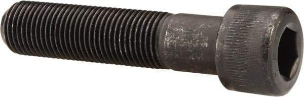 Made in USA - 1-1/8 - 7 UNC Hex Socket Drive, Socket Cap Screw - Alloy Steel, Black Oxide Finish, Partially Threaded, 4-1/2" Length Under Head - Makers Industrial Supply