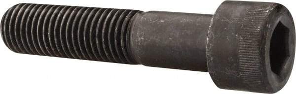 Made in USA - 1-1/8 - 7 UNC Hex Socket Drive, Socket Cap Screw - Alloy Steel, Black Oxide Finish, Partially Threaded, 5" Length Under Head - Makers Industrial Supply