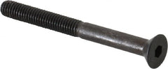 Made in USA - #10-32 UNF Hex Socket Drive, 82° Flat Screw - Alloy Steel, Black Oxide Finish, Partially Threaded, 2" OAL - Makers Industrial Supply