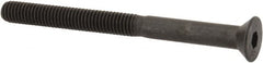 Made in USA - #10-32 UNF Hex Socket Drive, 82° Flat Screw - Alloy Steel, Black Oxide Finish, Partially Threaded, 2-1/4" OAL - Makers Industrial Supply