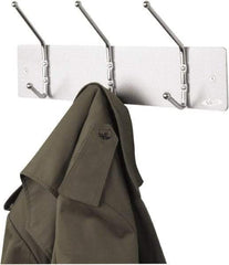 Safco - 3 Hooks, 18" Long x 3-3/4" Deep, Metal Wall/Door Hat/Coat Hook - 7" High - Makers Industrial Supply