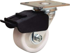 Hamilton - 4" Diam x 2" Wide x 5-5/8" OAH Top Plate Mount Swivel Caster - Polyolefin, 550 Lb Capacity, Delrin Bearing, 4 x 4-1/2" Plate - Makers Industrial Supply